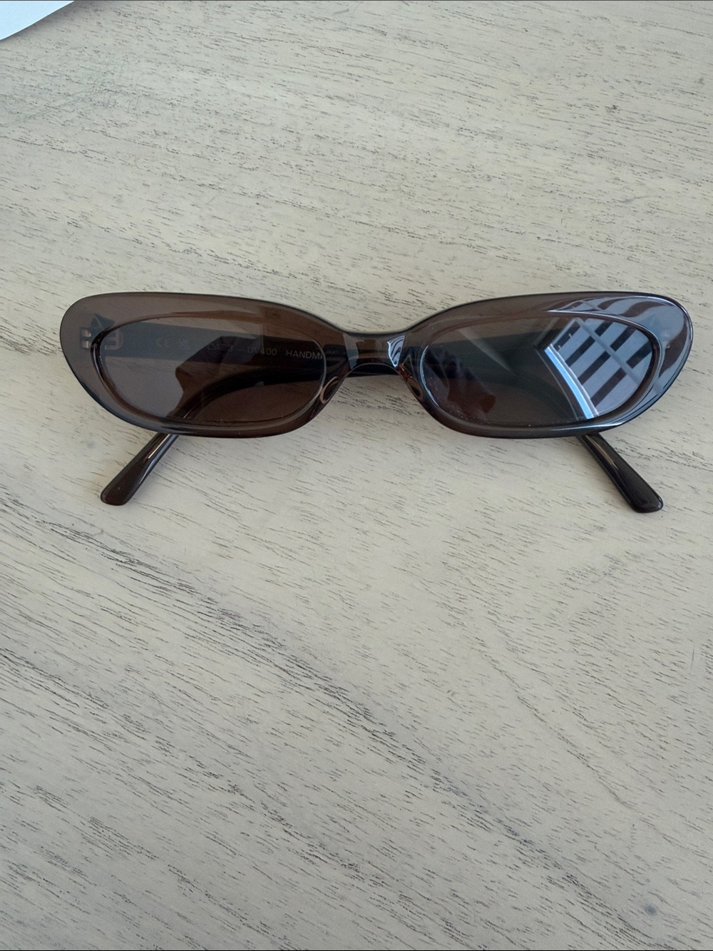 Lu Goldie Lola Sunglasses Coffee | 90s slim acetate frame